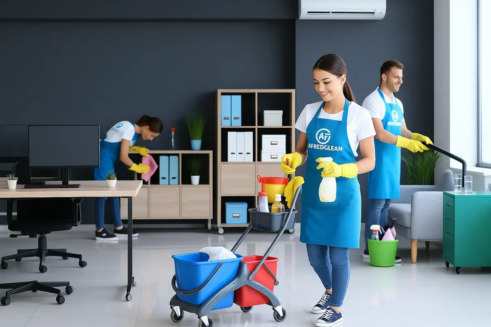Scène d'entretien professionnel dans un espace intérieur moderne avec chaises empilables blanches